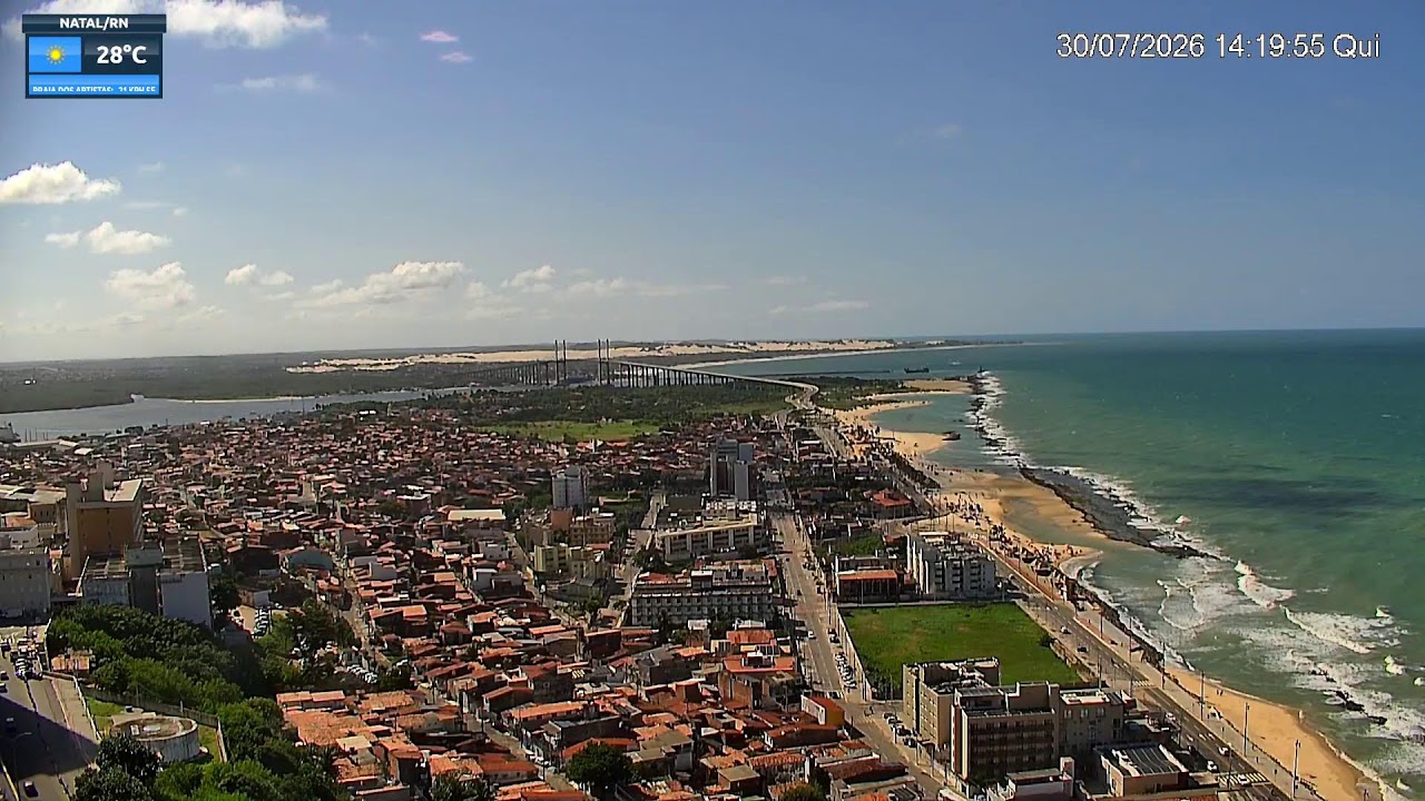 Praia dos Artistas, Forte dos Reis Magos & Ponte Newton Navarro - Natal Live live camera thumbnail