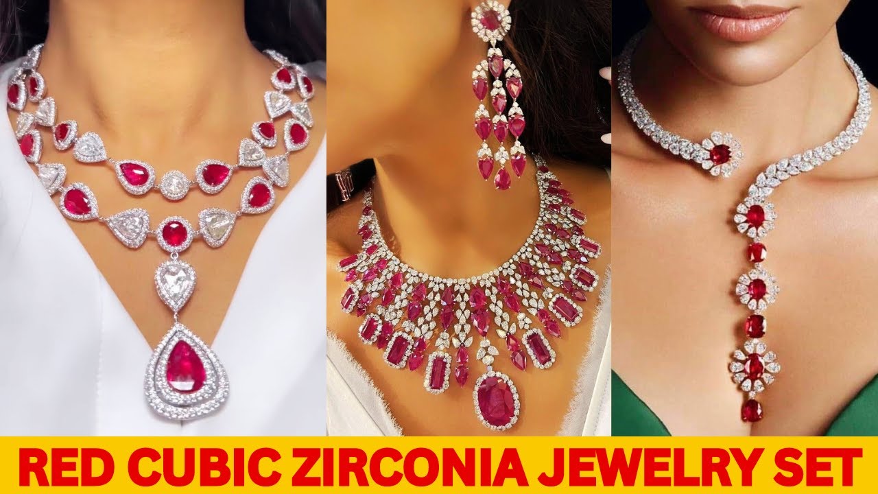 girls most favourite rubby cubic zirconia set design |