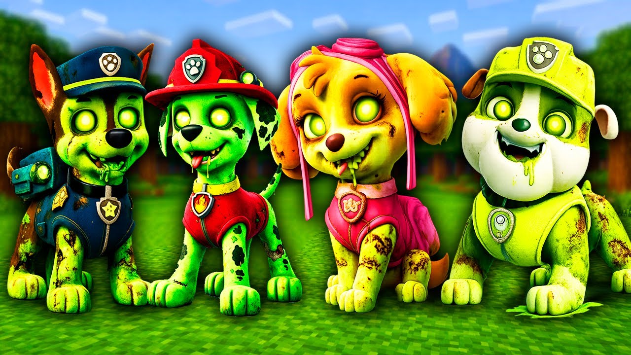 ВЕСЬ ЩЕНЯЧИЙ ПАТРУЛЬ СТАЛ ЗОМБИ В МАЙНКРАФТЕ