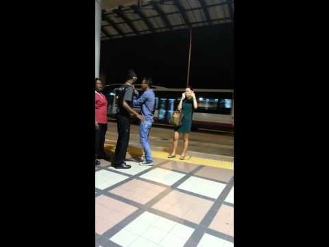 Guy spit saliva into the woman's face