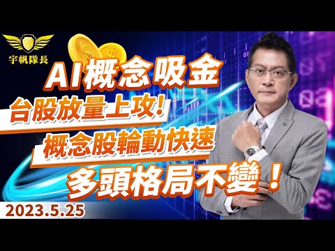 《產業先鋒隊》AI概念吸金！台股放量上攻！概念股輪動快速！多頭格局不變！｜黃宇帆分析師｜2023.05.25