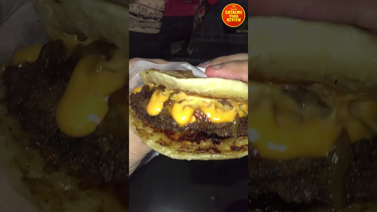 Viral Lacha Paratha Smash Beef Burger  & Melted Cheese! #extremefoodreview #shorts #youtubeshorts