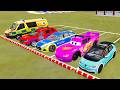 TRANSPORTING COLOR CHEVROLET, DACIA, AUDI, DACIA, CHEVROLET INTO GARAGES, FS22