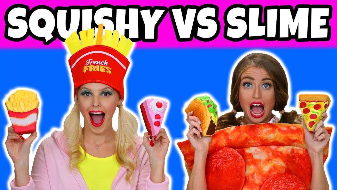 squishy food vs real food rebecca zamolo Squishy Food vs Slime Food Challenge. Totally TV