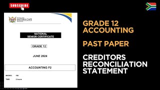 Grade 12 Accounting Creditors Reconciliation June Exam Paper 2 Of 2025 ...