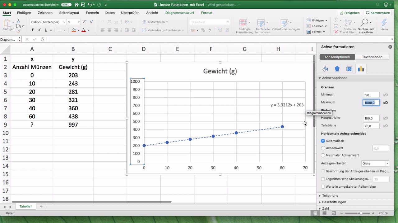 New Lineare Funktionen 2 - Ergebnisse in Excel darstellen