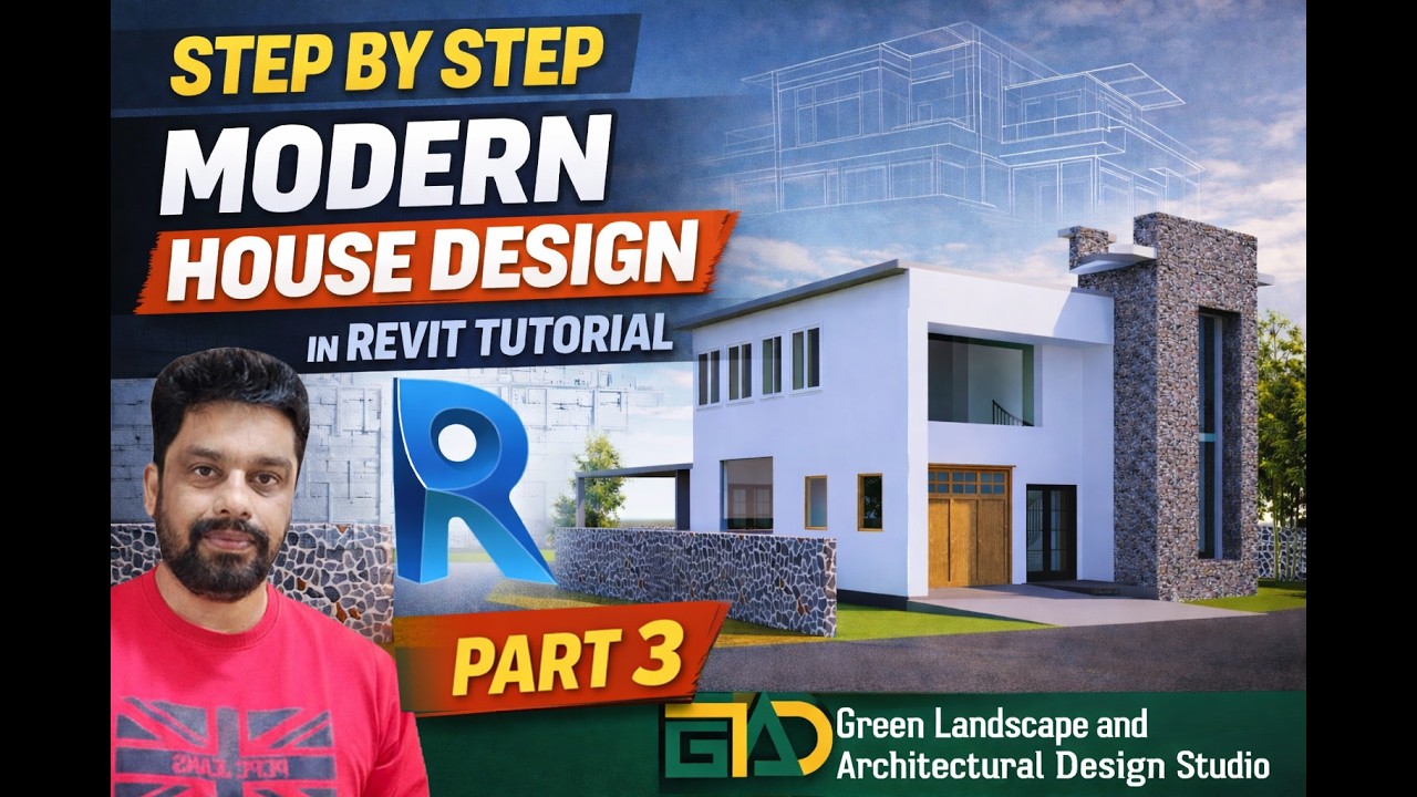 complete Step by Step Modern House Design Revit tutorial II Part 3II ...