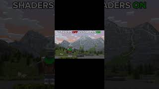 Shaders OFF vs Shaders ON! Realistic Mountain #minecraft #minecraftshorts