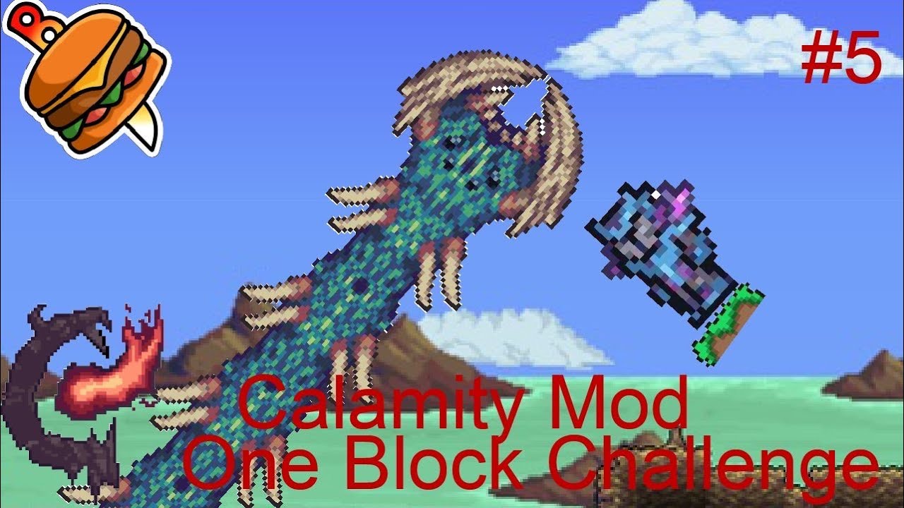 Worms and Acid // Terraria Calamity Mod ONE BLOCK CHALLENGE 5 YouTube