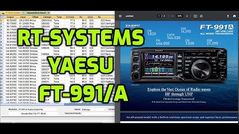 RTsystems Software YAESU FT991a ,Repeaters Set Up Install and Programe