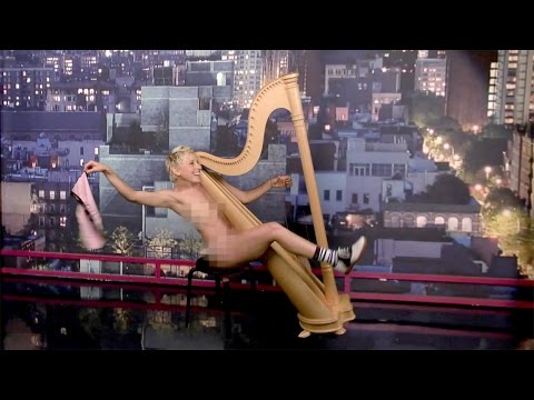 Ellen Strips for Letterman