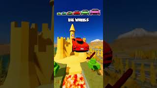 Tiny Car vs Castle Sand Portals… and Turns ULTRA HUGE! 🌟 #shorts #beamngdrive
