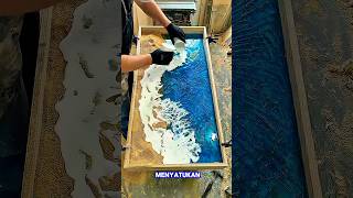 Dari pecahan kaca jadi motif Pantai?! Hasilnya Realistis Banget 😳 #shorts #resinart #epoxy #design