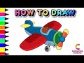 How to draw aeroplane for kids | Drawing Aeroplane step by step