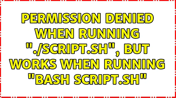 Ubuntu: Permission denied when running "./script.sh", but works when running "bash script.sh"