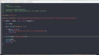 C Programming in Xcode - Writing to Text Files