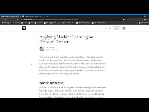 Applying Machine Learning on Diabetes Dataset