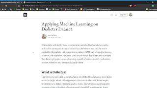 Applying Machine Learning on Diabetes Dataset