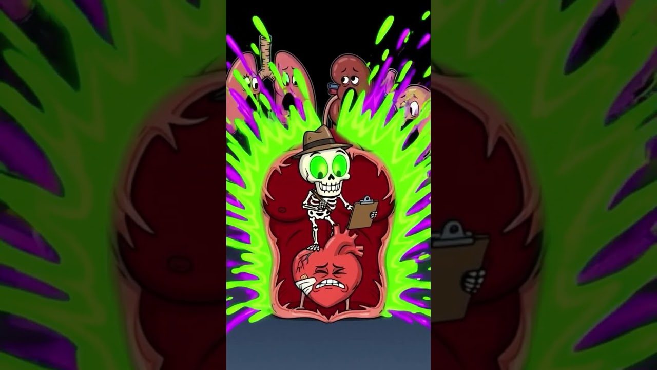 Funny Skeleton Controls the Heart | Dark Comedy Cartoon Short I 