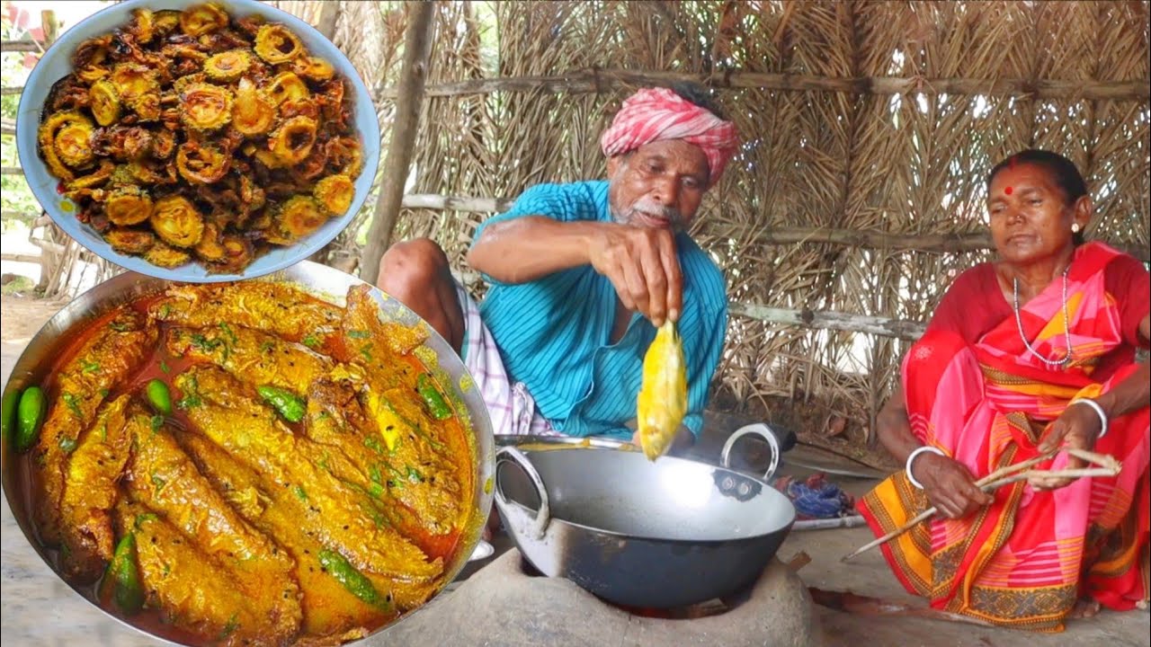 Santali Tribe’s Classic Sea Fish Curry and Korola Vaji Recipe by Elderly Couple