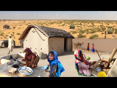 Morning Routine of Desert Women | Cooking Traditional Breakfast | Pakistan Village Life