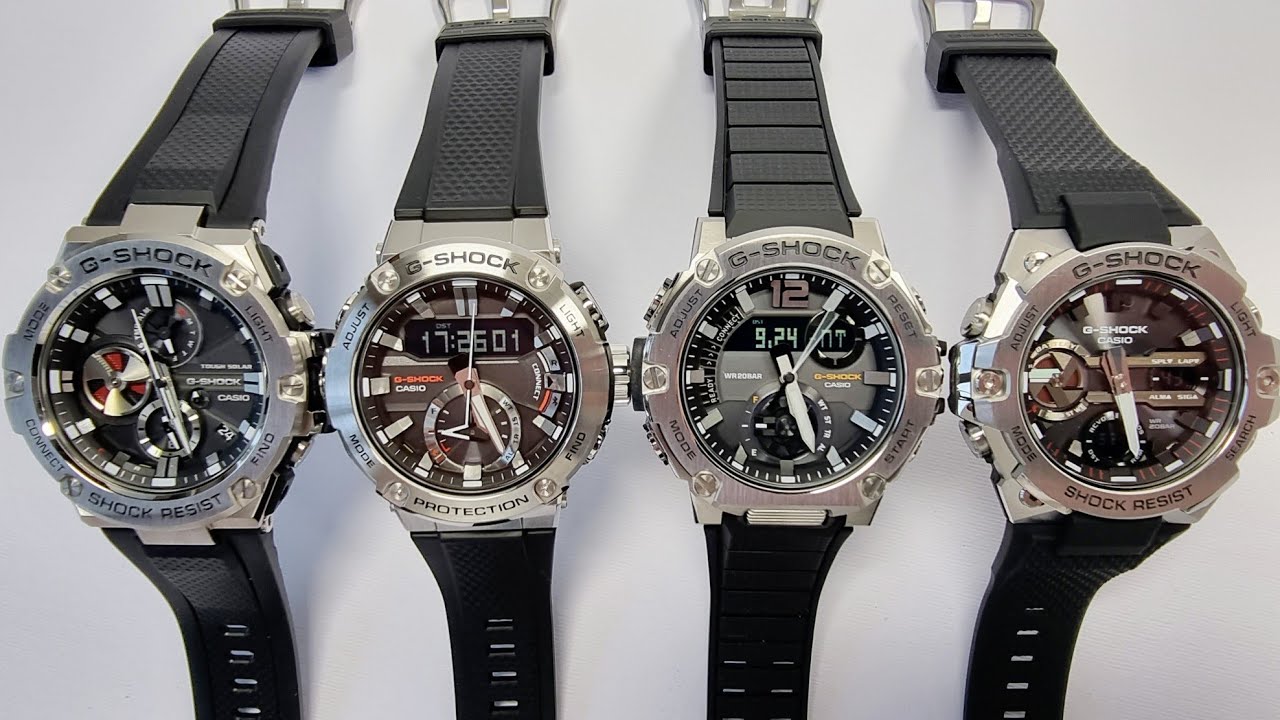 【よっしーママ】CASIO G-SHOCK GST-B100 未着用 Four generations of steel G-SHOCKs from the G-STEEL series: GST