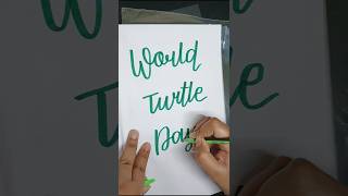 World 🐢 day #calligraphylattering #calligrphylearning #turtle #lettering