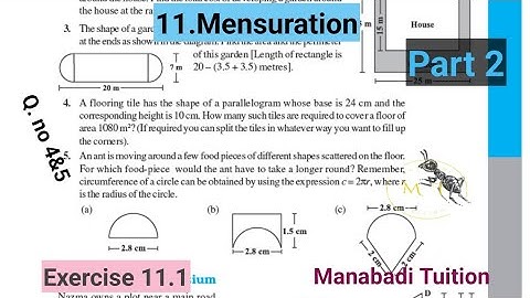 8th class maths |Chapter 11|Mensuration|💁‍♀️ Exercise 11.1| Q no 4&5 |part 2|CBSE|NCERT|