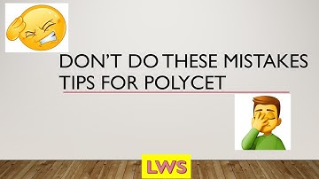 Don’t Do These Mistakes In Exam || Polycet ||  TS POLYCET 2021