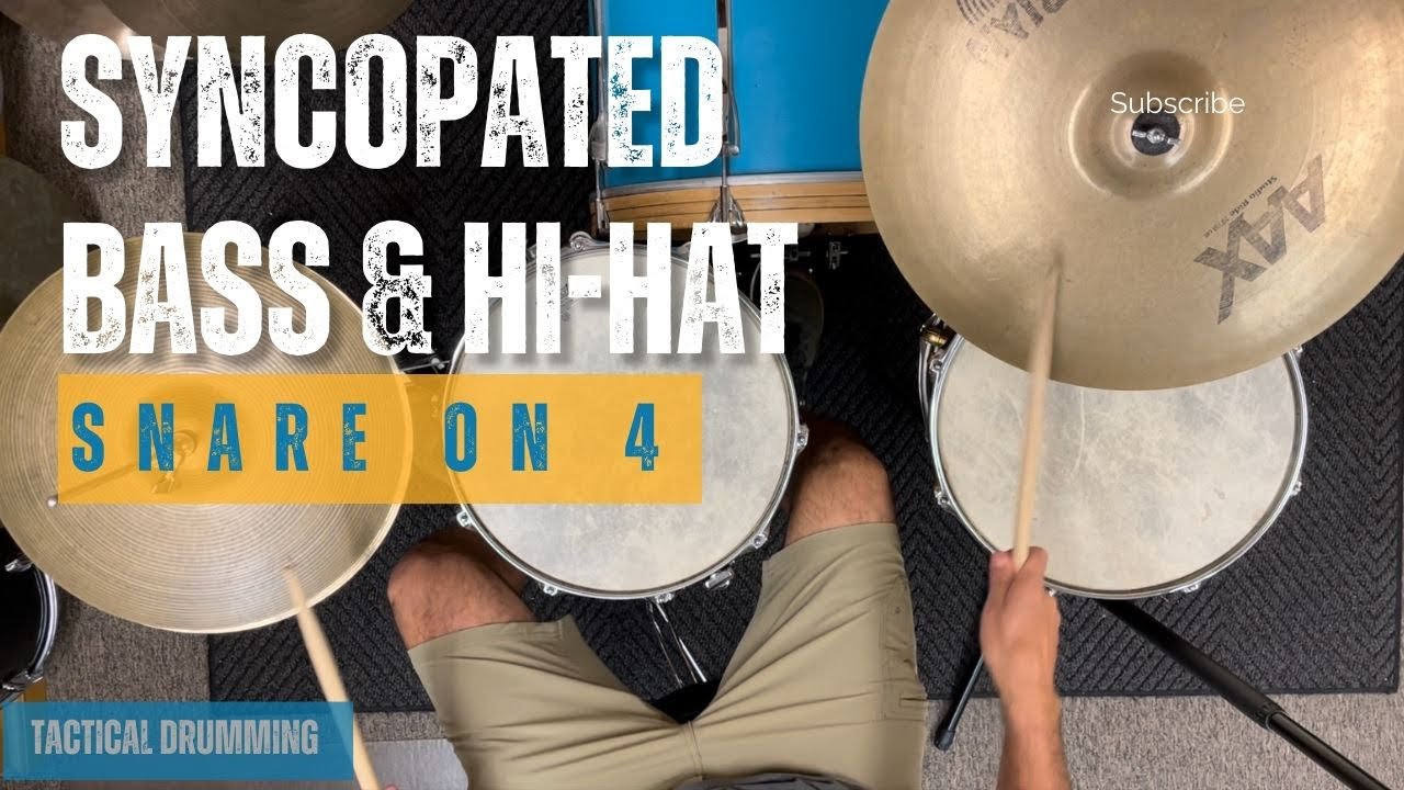 Syncopated Bass & HiHat with Snare on 4 Drum Set Groove YouTube