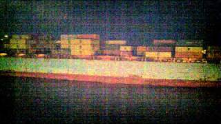 Cargo Ship in Savannah At Night