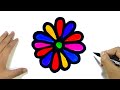 Glitter toy flower coloring and drawing for beginnershow to draw glitter toy flower step by step