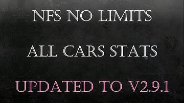 NFS No Limits | ALL CARS STATS (max PR) - Updated to version 2.9.1! (OUTDATED)