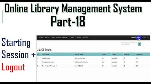 Library management system part 18 | Starting SESSION, login & logout user with session