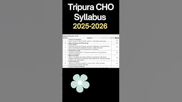 Syllabus for Community Health Officer 2025-2026 #Tripuracho  #nursingofficeronline