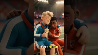 1st Place Track-and-Field Winner comforts crying loser who felt so guilty for not winning the race