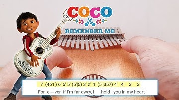 REMEMBER ME - from COCO OST Disney pixar |  Kalimba Tutorial with tabs and lyrics [EASY TUTORIAL]