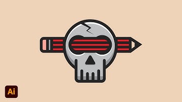 Skull Logo Design In Adobe Illustrator cc 2022 | Tutorial