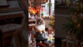 Rabbit Playing Handpan During Christmas At Home  Bingbing Meow  Ai  World  shorts ai