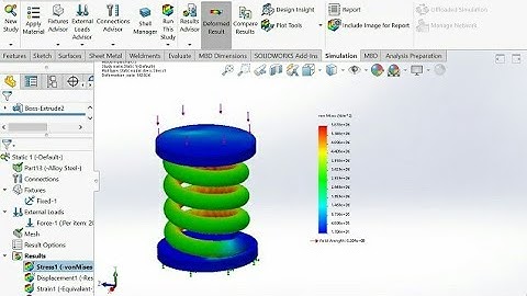#Simulation static analysis with comprehensive force applied in coil spring static analysis#