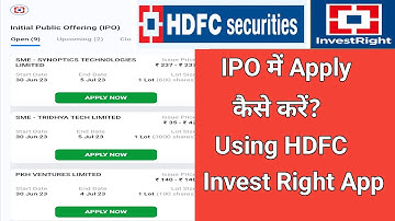 How to apply IPO using HDFC Invest Right App?@HDFCsecuritiesofficial @SmartMarketTips