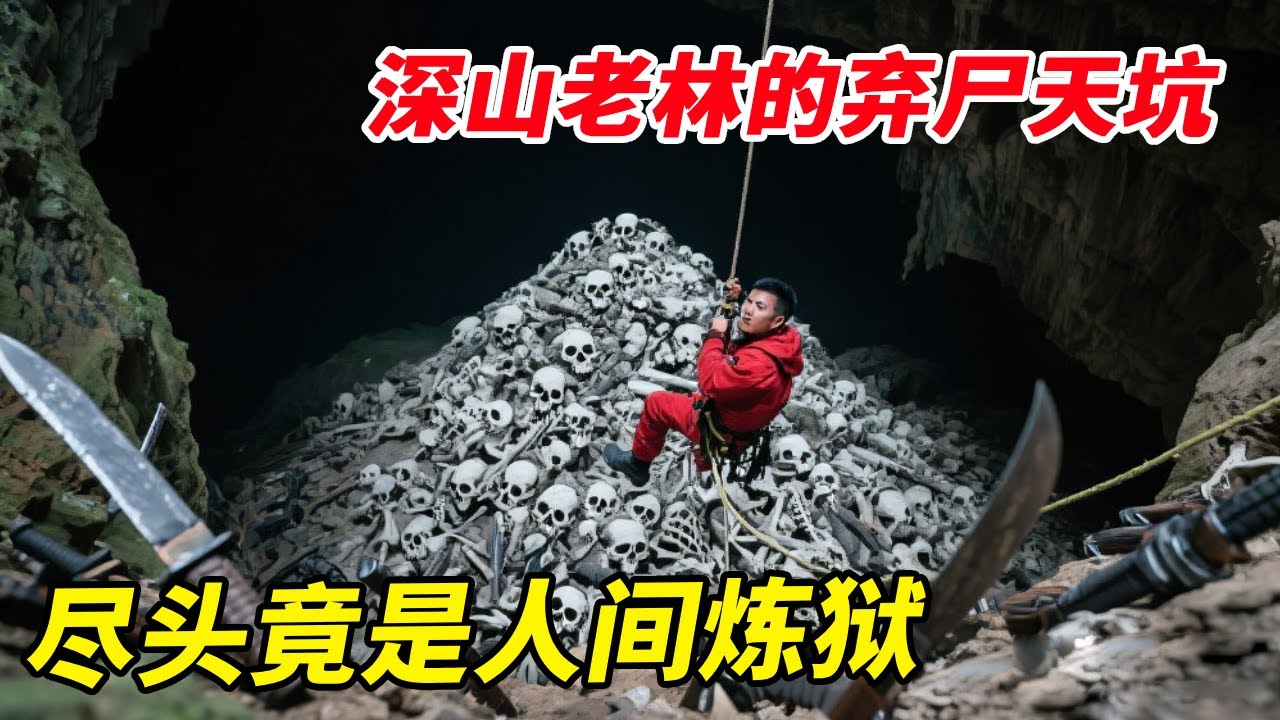 隐藏在深山老林的弃尸天坑，曾有大量武器军刀遗落，绳降百米看到令人惊讶一幕【户外小北哥】