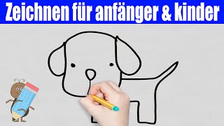 Hund Zeichnen in 50s - Zeichnen lernen für anfänger & kinder  Wie zeichnet man