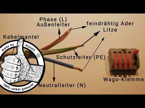 Lampe anschließen - mehrere Lampen mit einem Kabel Anschluss verbinden (Wago Klemme)