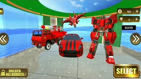 Army Truck Robot Game - Missile Jet Robot Car Game