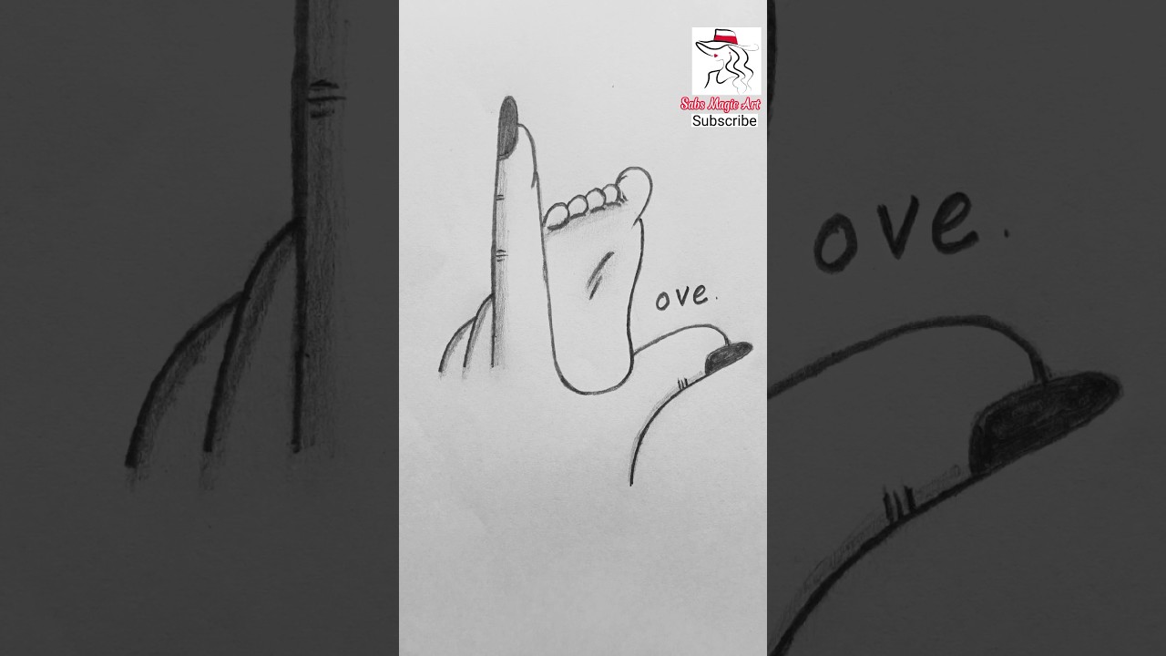 Draw baby's leg in her mother's hand