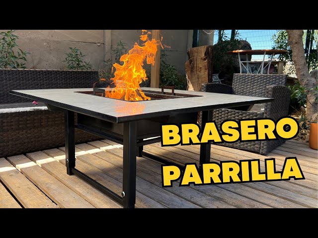 Mesa Con Fogata En El Medio Fogata: Milanesas Y Bifes En La Parrilla