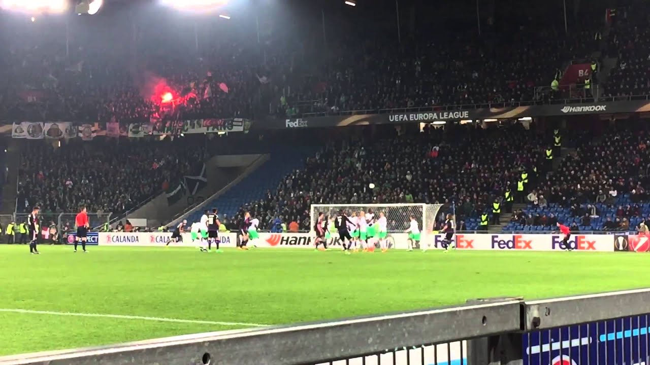 Luca Zuffi's beautiful freekick goal (FC Basel vs St. Etienne - UEFA Europa League, 25/02/2016)