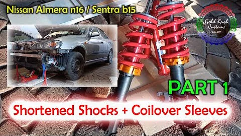 Nissan Almera n16 Shortened Shocks + Coilover Sleeve Install PART 1 FRONTS
