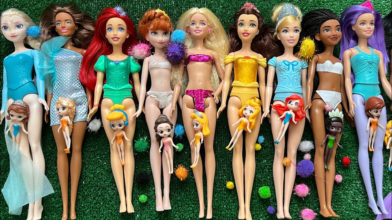 Disney Princess Doll Makeover ~ DIY Miniature Ideas for Barbie   Wig, Dress, Faceup, and More! DIY 1